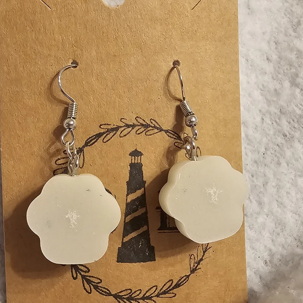 Handmade Resin Beautiful Beacons Pastel Pink And Blue Paw Print Earrings